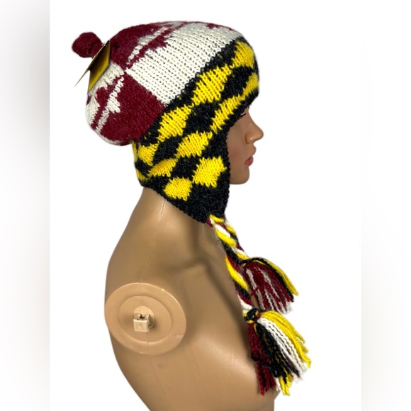 Peruvian Trading Co Maryland Flag Design Hat Made In Peru Acrylic Perika OS NWT - Picture 4 of 9